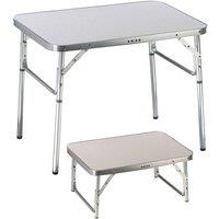 Nordara Foldable Aluminium Camping Picnic Table Portable Garden BBQ in Silver
