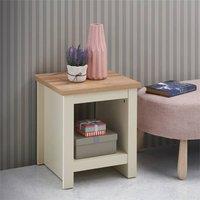 Nordara Side Lamp Table Oak Top Small End Bedside Nightstand Shelf Cream