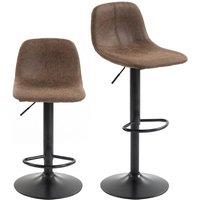 Nordara Set of 2 Modern Swivel Bar Stools Brown Height Adjustable Barstools | Size: 100 cm x 15 cm