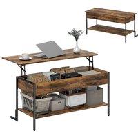 Nordara Rustic Brown Industrial Lift Top Coffee Table | Size: 100 cm x 15 cm
