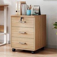 VOGREX Rolling Office Filing Cabinet, Under Desk Storage w/ Drawers in Brown