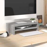 Berkfield Home Monitor Stand Grey Sonoma 42x24x13 cm Engineered Wood | Size: 42 x 24 x 13 cm