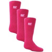Heat Holders Men's 3 Pairs Childrens Ultimate Warm 2.3 TOG Winter Thermal Socks in Raspberry | Size: 9-1.5