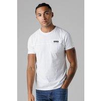 Firetrap Men's Regular Fit Cotton T-Shirt with Front Pocket in White | Size: Large