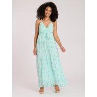 South Beach Women's Summer Dresses SEQUIN DETAIL CAMI V NECK MAXI DRESS in Mint | Size: 14
