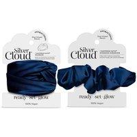Silver Cloud Women's Santorini Satin+ Headband & Oversized Scrunchie Navy
