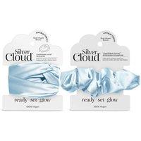 Silver Cloud Women's Santorini Satin+ Headband & Oversized Scrunchie Blue in Light Blue