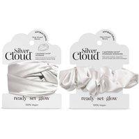 Silver Cloud Women's Santorini Satin+ Headband & Oversized Scrunchie White