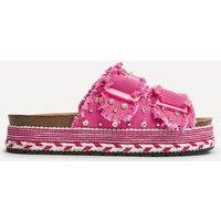 Linzi Women's Bahama Fuchsia Diamante Flatform Sandals | Size: 5-Standard Fit
