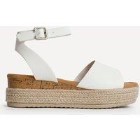 Linzi Women's Nirvana White Nubuck Flatform Sandals | Size: 7-Standard Fit