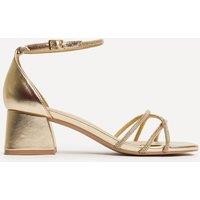 Linzi Women's Amour Gold Diamante Heeled Sandals | Size: 4-Standard Fit