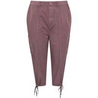 Yours Women's Cropped Cargo Trousers in Purple | Size: 26-28