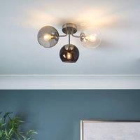 Pagazzi Branco 3 Light Semi-Flush Ceiling Light in Silver