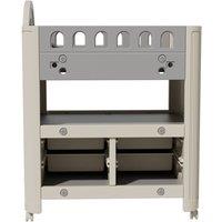 Rolling Baby Diaper Changing Table With 4 Drawers Storage Shelf in Beige