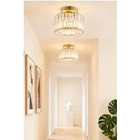 Living and Home Crystal Mount Ceiling Light in Gold