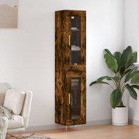 Berkfield Home Highboard Smoked Oak 34.5x34x180 cm Engineered Wood in Brown