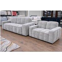 Stratus Interiors Paris Chunky Panel Sofa - Plush Comfort, Stylish Design Durable Build in Light Grey | Size: 1 Seater