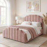 Stratus Interiors Supreme Bed Panelled Head Footboard - Gas Lift Ottoman Storage Type in Pink | Size: Small Double