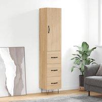 Berkfield Home Highboard Sonoma Oak 34.5x34x180 cm Engineered Wood in Brown