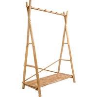 Nordlys Solid Bamboo Entryway Coat Rack in Brown