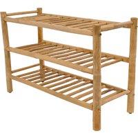 Nordlys Shoe Rack Entry Furniture 3 Shelves in Bamboo in Brown