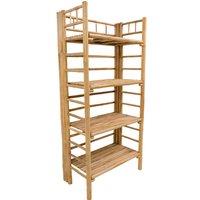 Nordlys Solid Bamboo Wood 4-Tier Storage Shelf in Brown