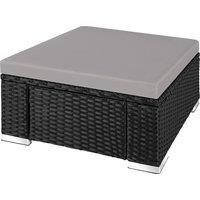 tectake Footstool Bitonto in Black | Size: 1 Seater