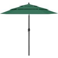 Berkfield Home 3-Tier Parasol with Aluminium Pole Green 2.5 m