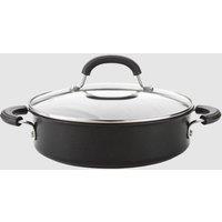 Circulon Total Casserole Dish With Lid Glass, Non Stick, Induction, Hard Anodised 24cm in Black