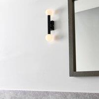 Pagazzi Toronto Matt Black IP44 2 Light Wall Light