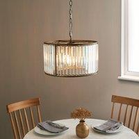 Pagazzi Resto Crystal & Antique Brass Pendant Ceiling Light in Gold