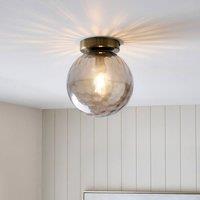 Pagazzi Tamara Antique Brass Flush Ceiling Light in Gold