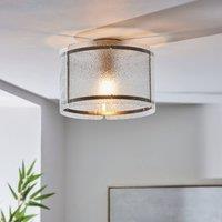 Pagazzi Traynor Clear & Antique Brass Flush Ceiling Light