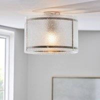 Pagazzi Traynor Clear & Satin Nickel Flush Ceiling Light