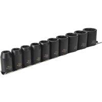Teng 9121 Impact Socket Set Of 10 Metric 1/2In Drive in Black