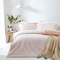 Yard Hebden Striped 100% Cotton Duvet Cover Set in Dusty Pink | Size: Double