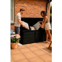 Neo Garden 320L Litre Outdoor Plastic Storage Box in Black