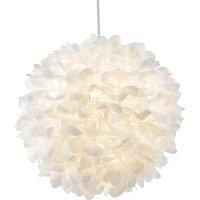Happy Homewares Chic Designer 30cm Pendant Light Shade with White Fabric Folded Petals