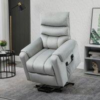HOMCOM Electric Power Lift Recliner Vibration Massage Upholstered Reclining Chair in Grey