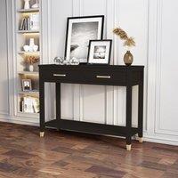 Cabinet Bits Palazzi 2 Drawer Console Table in Black