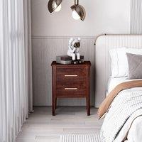 Cabinet Bits Carbini 2 Drawer Bedside Table in Brown