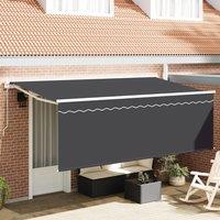 Berkfield Home Retractable Awning Anthracite White Gray