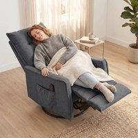 HOMCOM Massage Recliner Armchair, Swivel Rocking Recliner Chair in Dark Grey | Size: Armchair