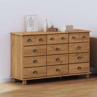 Berkfield Home Chest of Drawers ASKIM 79x40x133.5 cm Solid Wood Pine in Brown