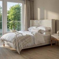 KDMD Balmer Boucle Upholstered Ivory Bed Frame | Size: Super King