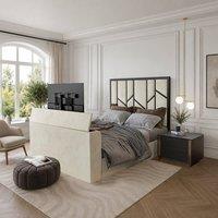 KDMD Aldingbourne Luxe Upholstered Cream Television Bed Frame | Size: King