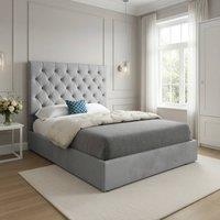 KDMD Finsbury Upholstered Grey Soft Velvet Designer Bed Frame | Size: Small Double