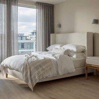 KDMD Ballymena Boucle Upholstered Ivory Bed Frame | Size: Double