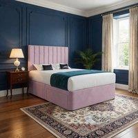 KDMD Quidenham Upholstered Pink Soft Velvet Designer Bed Frame | Size: Small Single