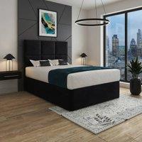 KDMD Ixworth Upholserted Floorstanding Headboard Black Designer Bed Frame | Size: Small Single